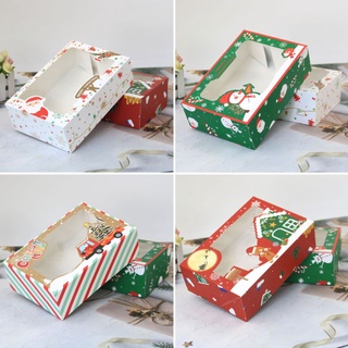 4/8 /12pcs pack de cajas de galletas de navidad panadería cajas de regalo europeas nuevo estilo kraft caja de papel kraft grande navidad caramelo caja hi (1)