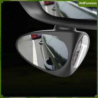 360 Rotatable 2 Side Car Blind Spot Rear View Safety Mirrors Left Black