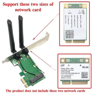 Tarjeta de red Wifi inalámbrica Mini PCIE a PCI-E 1X escritorio 2 antenas + adaptador C9L4 (1)