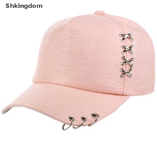 Shkingdom KPOP sombrero Piercing anillo béisbol ajustable gorra Hip Hop Snapback gorra moda MY