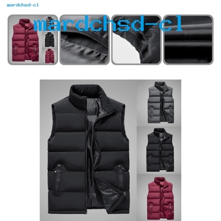 Md Skin-friendly Winter Waistcoat Stand Collar Solid Color Padded Coat Windproof Male Clothes