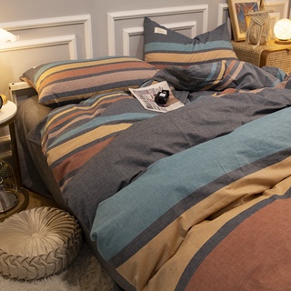 Nordic ins cama de cuatro piezas de algodón 100 algodón verano lavado sábana de algodón funda de edredón ropa de cama de tres piezas