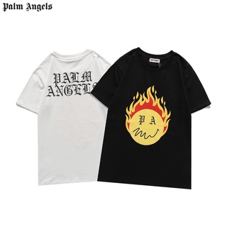 venta caliente pa palm angels camisetas listo stock alta calidad llama impreso algodón manga corta camiseta top para mujeres/hombres