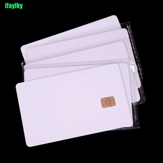 Ifay 5 pzas tarjeta De contacto De Pvc Ic inteligente con Chip De contacto De tarjeta inteligente blanca De seguridad (1)