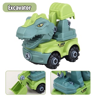 Los niños dinosaurio excavadora de transporte de coches juguetes volcado camión vehículo juguetes de dinosaurio juguetes para niños navidad (9)