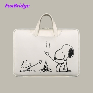 [FoxBridge] Snoopy Portátil Bag 13.3/13in Notebook MacBook Cuero Bolso De Cacahuetes