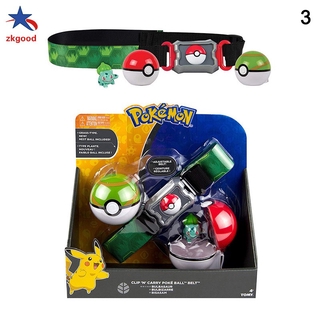 Zkg Pokémon Clip and Carry Poké Ball cinturón ajustable con figura de acción Pokémon 2 Poké Ball para niños y adultos (5)