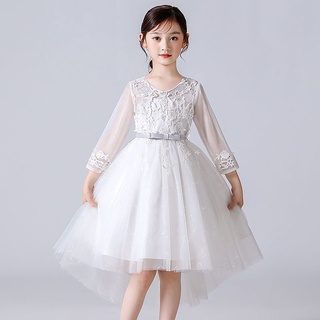 Spot segundo pelo blanco gasa vestido de niñas Kindergarten ropa de niña vestido de princesa vestido de pasarela ropa