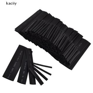 kaciiy fashion 127pcs pegamento negro resistente a la intemperie termorretráctil sleeving tubo surtido kit cl