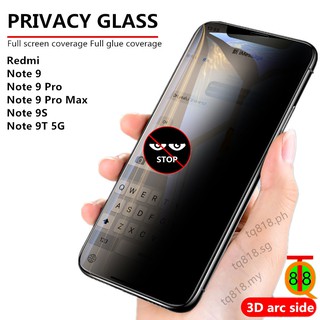 Redmi Note 9 9S 9T Pro Max 5G/Black edge privacy Vidrio Templado/protector De Pantalla Del Teléfono (1)
