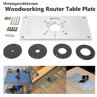 [threegoodstones] bancos de carpintería router placa de mesa de aluminio router mesa inserto placa caliente