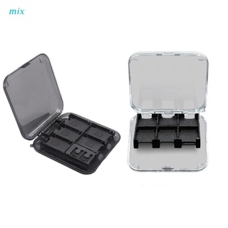 mix 12 in 1 Switch Card Storage Case Game Card Organizer Clear Game Cards Case for Nintend Switch Transparency White Black