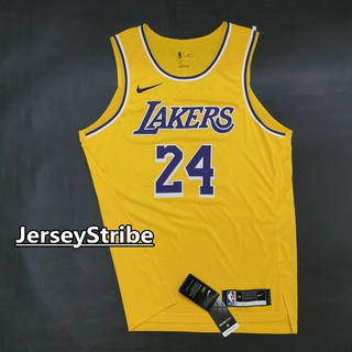 AUNew Original NBA Baloncesto Hombres Auténtico Jugador Edición Jersey Los Angeles Lakers # 24 Kobe [Bryant Retro Jerseys Amarillo (3)