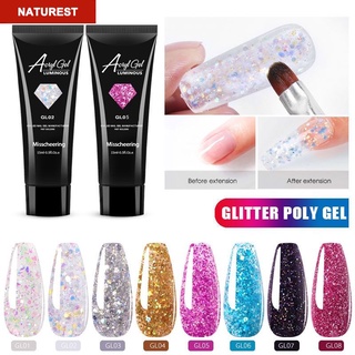 Poly Builder Gel DIY Kit Jelly Crystal Nail Art Quick Extension Glitter naturest_cl