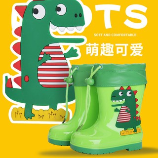 Los niños zapatos de lluvia antideslizante impermeable bebé botas de lluvia de niños y niñas de felpa y algodón caliente zapatos de agua marea encantador dinosaurio zapatos de lluvia3347251155.my10.25