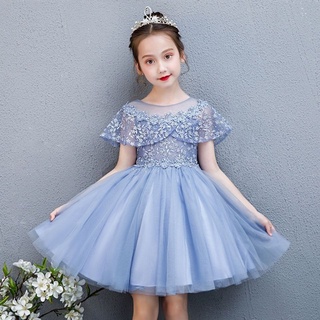 【Girls Dresses】2021 New Kids Girl Summer Fluffy Yarn Dress Fashion Princess Style Children Clothes