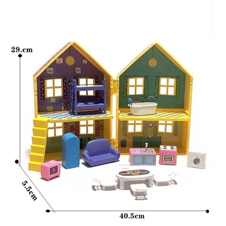 Peppa Pig familia DIY construir una casa de lujo de doble piso villa modelo de escenas animadas regalos de cumpleaños para niños y niñas (7)
