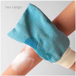 Lexiangx ducha exfoliante exfoliante espalda exfoliante resistencia de deslizamiento masaje corporal doble frotar toalla guante de baño Color aleatorio