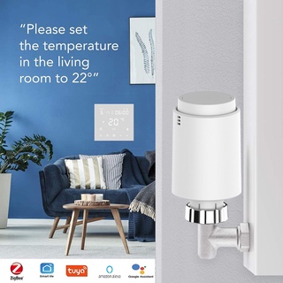 tuya zigbee 3.0 smart radiador actuador programable termostático radiador válvula controlador de temperatura control de voz vía alexa google home belleza