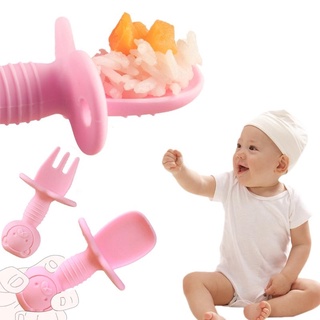 Wit - juego de 2 cucharas para entrenamiento de bebé, de grado alimenticio, de silicona