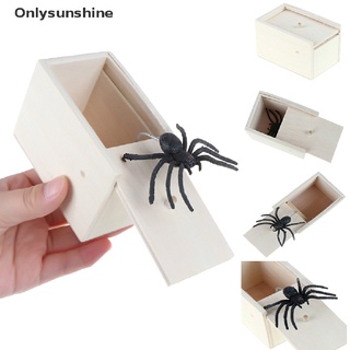 <Onlysunshine> Caja de araña de madera divertida escondida en caso de broma juguete de Halloween caliente