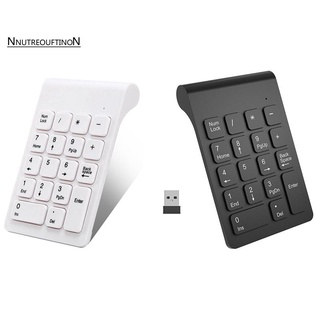 Teclado numérico inalámbrico GHz 18 teclas teclado numérico para Laptop PC Mac, blanco y negro