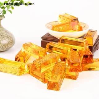 rgj 1pc feng shui chino cristal amarillo oro lingote para riqueza suerte decoración del hogar super