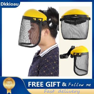 [Dkkioau] (venta caliente) sombrero de casco de seguridad con visera de malla de cara completa protección forestal para taladradora