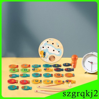 Wenzhen música de madera magnética juguetes de pesca habilidad juguete 26 Pack juegos para regalo niños pequeños