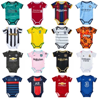 Alta calidad~20-21 baju bayi buena calidad algodón recién nacido bebé mameluco Liverpool Barcelona 2020 Jersey bebé fútbol ropa 20/21