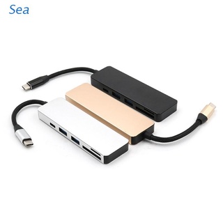 Sea De Alta Velocidad 5 En 1 Tipo C A Hub USB 3.0 TF SD Lector De Tarjetas Adaptador Para MacBook Pro 2016 Portátil PC