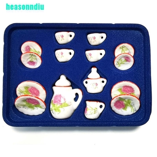 Ho 15 pzas 1:12 pzs juego De tazas De té Miniatura De Porcelana para queja juguetes De cocina (8)