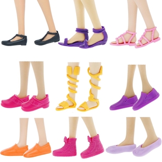 1 par de sandalias de verano de pie plano zapatillas de casa de muñecas zapatos para muñeca Barbie
