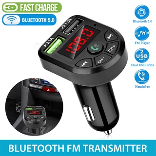 Bluetooth FM transmisor coche reproductor de audio MP3 manos libres con cargador USB dual