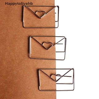 [happytolivehb] 1pc 30 mm*46 mm metal color plata forma de corazón clip de papel lindo marcador etiqueta clip [caliente]