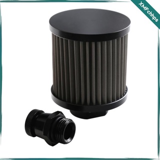Oil Catch Can Tank with Breather Aluminum Engine Tank Reservoir Kit Black 1L