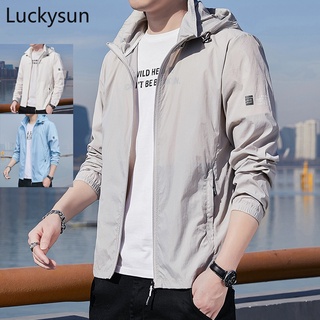 [listo stock] hombres sudadera con capucha chaqueta ligera y transpirable de manga larga protección solar ropa chaqueta jaket