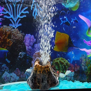 [Hanzhenhai123] acuario forma volcán y piedra de burbuja de aire bomba de oxígeno tanque de peces adorno decoración (2)
