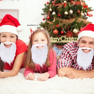 TAST 6 Pack Funny Santa Beard Costume Christmas Santa Claus Beard White Fake Beard CL