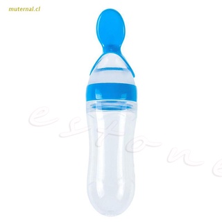 MUT Baby Infant Silica Gel Feeding Bottle Spoon Food Supplement Rice Cereal Bottle
