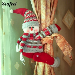 (Navidad) navidad muñeco de nieve Santa alce muñeca cortina hebilla Clip Tieback habitación ventana decoración (8)