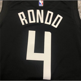 [caliente prensado]RONDO Los Angeles Clippers 4# NBA jersey temporada 2021 JORDAN Theme limited negro baloncesto jersey caliente prensa jersey (6)