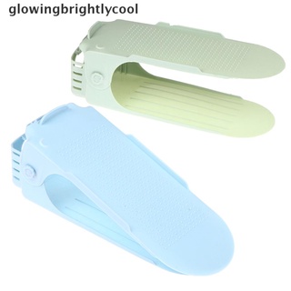 [gbc] 2 piezas de zapatero de doble capa, ajustable, almacenamiento de polvo, organizador de zapatos para el hogar, [glowingbrightlycool]