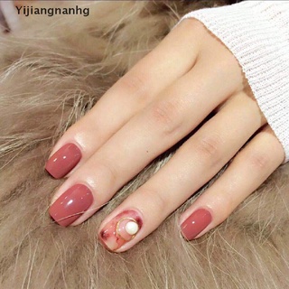 Yijiangnanhg 24pcs Matte Pink Fake False Nail Tips Extension Manicure Art Press On Nail Hot