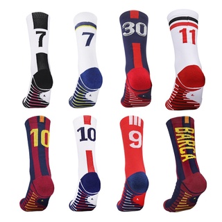 stars number elite calcetines de fútbol de los hombres espesar toalla inferior antideslizante messi deportes calcetines de fútbol