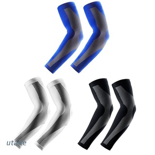 Utake 1 par Unisex brazo calentador sol protección UV deportes Running bicicleta ciclismo baloncesto voleibol Golf codo brazo mangas cubierta