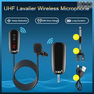 Sis UHF Lavalier solapa micrófono inalámbrico grabación transmisión en vivo micrófono transmisor receptor 50m rango de trabajo Compatible con videocámara Smartphone portátil PC (5)