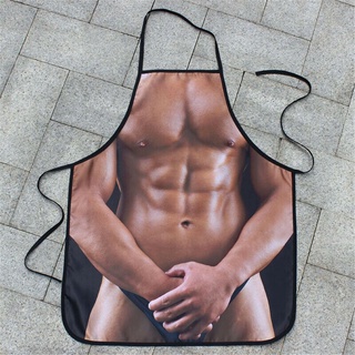 AMPLLET Novelty Men Bib Gift Costume Muscle Men Baking Apron Cooking Party Creative Kitchen Funny BBQ Chef (9)