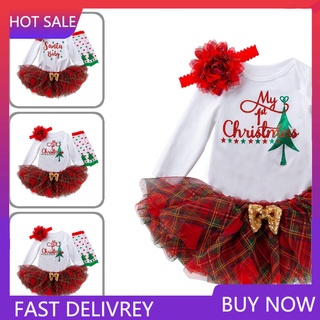 Fa | Disfraz De navidad para niños mameluco Manga larga falda Tutu invierno