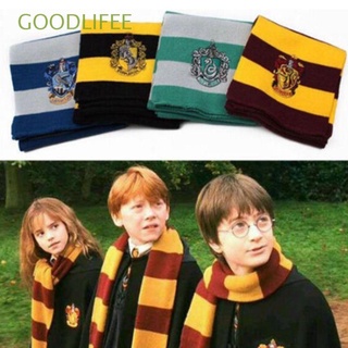 GOODLIFEE New Trendy Gryffindor Scarf for Women Men Anime Pattern Slytherin Gift Harry Potter College Scarf Soft Cosplay Scarf Hufflepuff/Multicolor